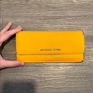 Michael Kors Saffiano Leather Yellow Wallet